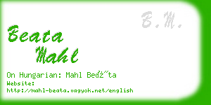 beata mahl business card